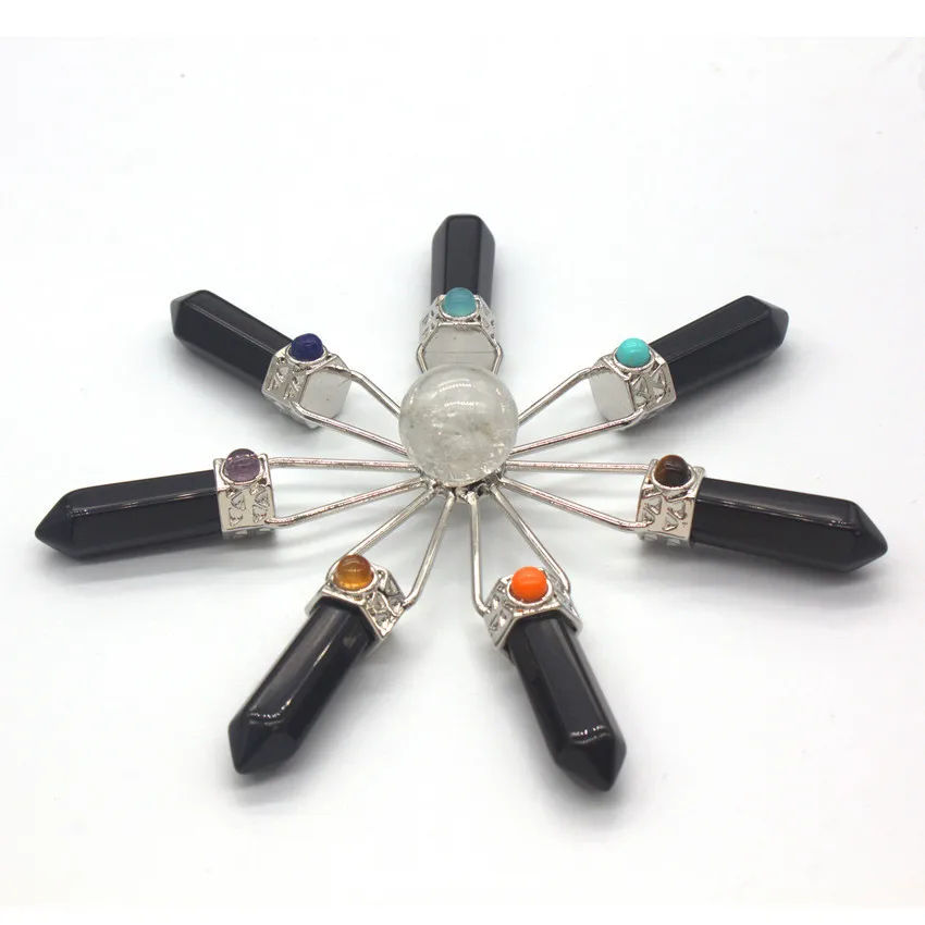 Trendy-beads Silver Plated Energy Transmitter Chakra Black Obsidian Pendant For Party Jewelry | Украшения и аксессуары