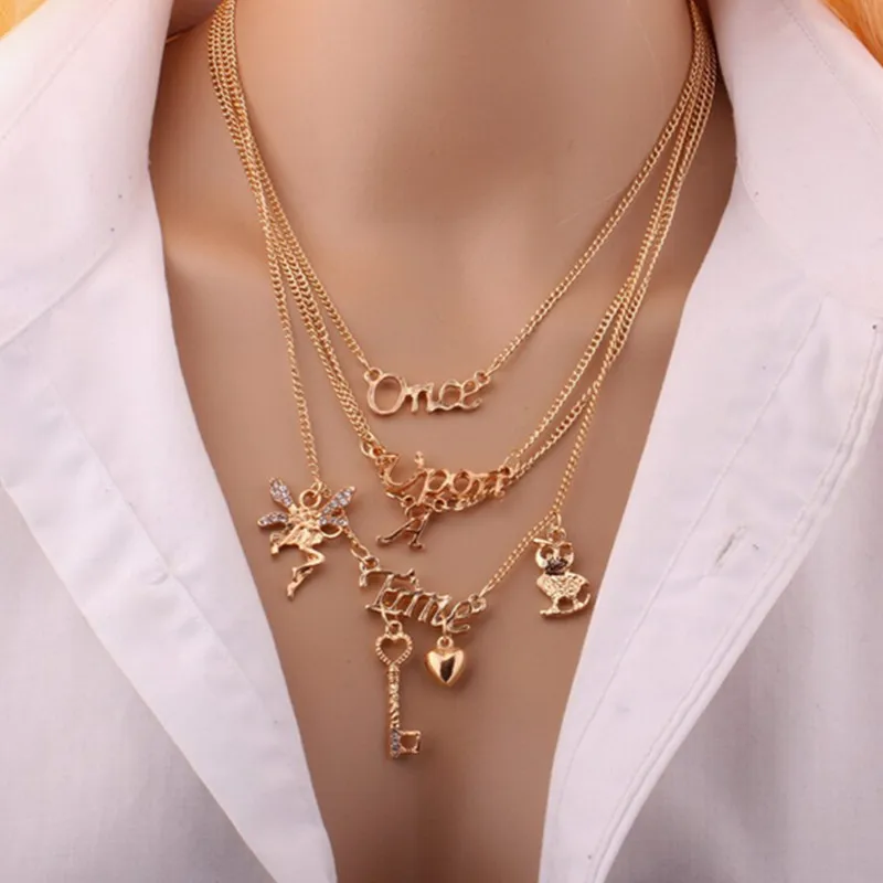 2017 summer style 4 layer "Once Up A Time" Pendant Necklace Gold Multi Layer Necklace Angle Key Owl Pendants Necklace x68
2017 summer style 4 layer "Once Up A Time" Pendant Necklace Gold Multi Layer Necklace Angle Key Owl Pendants Necklace x68