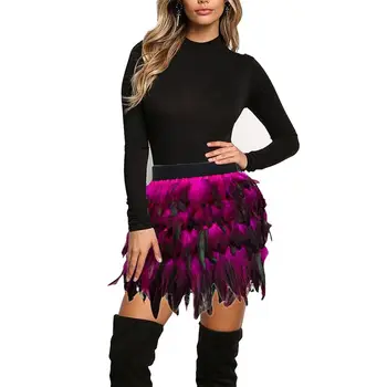 New Women Colorful Feather Mini Skirt Elastic Waist High Street Gradient Color Feather Party Skirt dance apparel Women
New Women Colorful Feather Mini Skirt Elastic Waist High Street Gradient Color Feather Party Skirt dance apparel Women