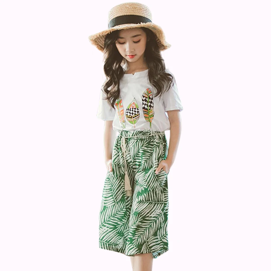 2019 Kids Girls Beach Clothes Set Leaf Pattern Shirt + Shorts 2PCS Girl Summer Clothes Teenage Children'S Clothes 6 8 10 12 13
2019 Kids Girls Beach Clothes Set Leaf Pattern Shirt + Shorts 2PCS Girl Summer Clothes Teenage Children'S Clothes 6 8 10 12 13