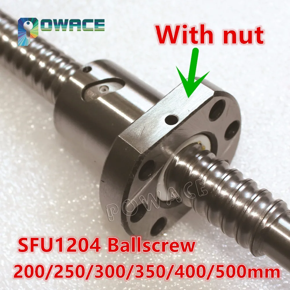 Шариковый винт SFU1204 L150/200/250/300/350/400/500/600 мм с одной шариковой гайкой для стандартной