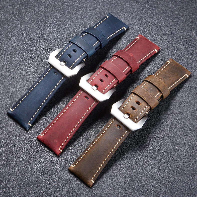 

The latest strap high quality 2019 head layer crazy horse skin rugged exercise watch leather strap man