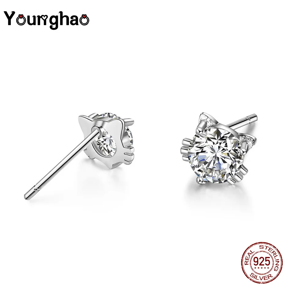 Younghao 925 Sterling Silver Sparkling Animal Cat Zircon Small Stud Earrings For Women Lady Party Wedding Luxury Jewelry Gift
Younghao 925 Sterling Silver Sparkling Animal Cat Zircon Small Stud Earrings For Women Lady Party Wedding Luxury Jewelry Gift
