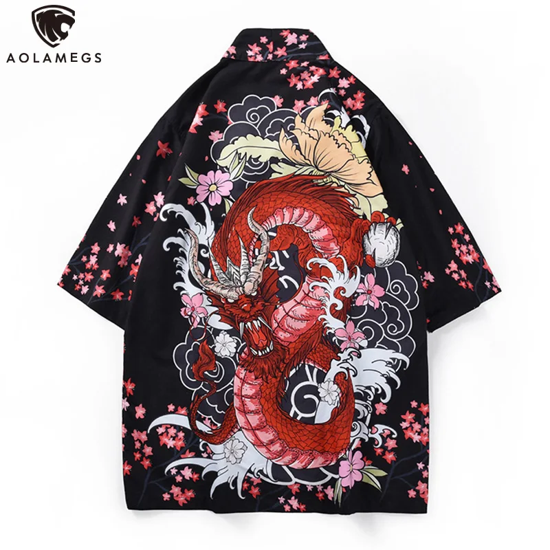 Aolamegs Men Shirt Chinese Dragon Print Mens Shirt Fashion Harajuku Open Stitch Kimono Loose Casual Streetwear Summer Outwear
Aolamegs Men Shirt Chinese Dragon Print Mens Shirt Fashion Harajuku Open Stitch Kimono Loose Casual Streetwear Summer Outwear