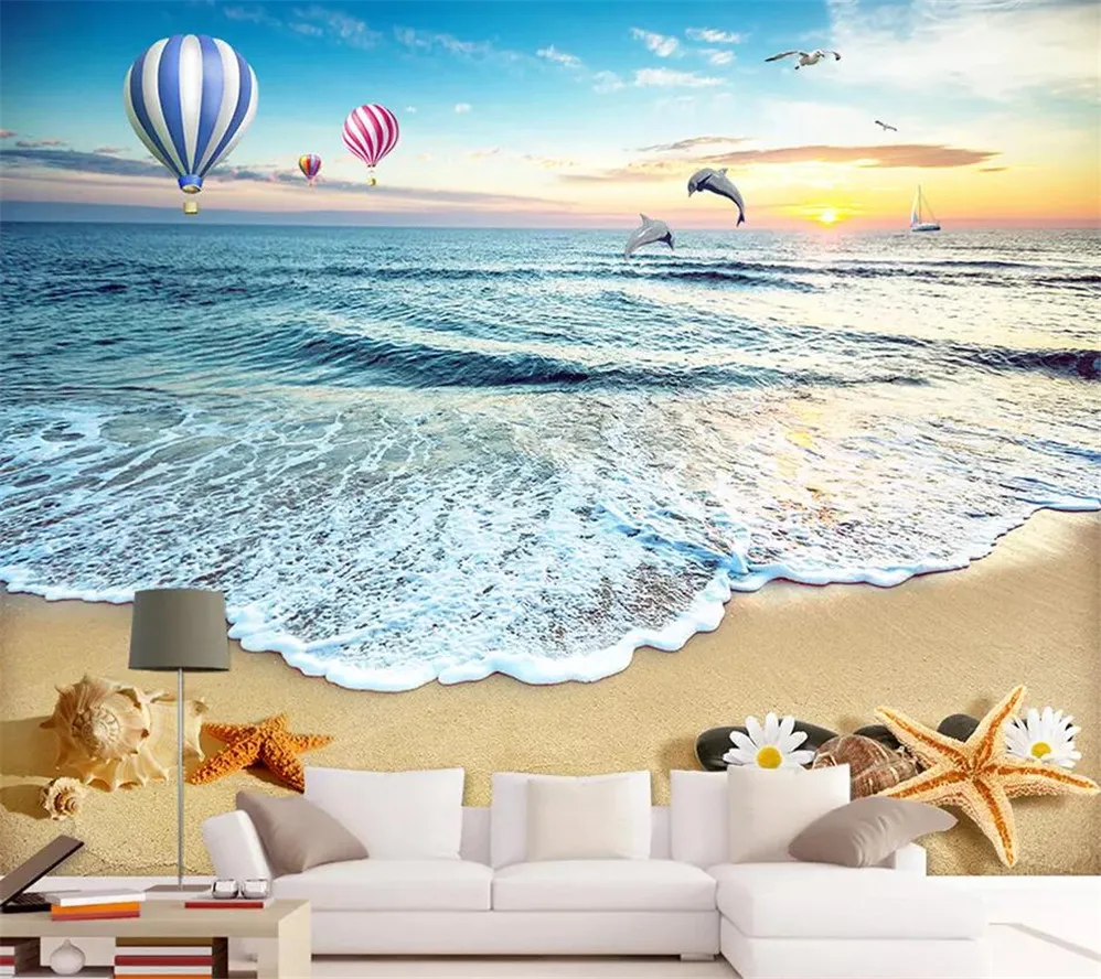 Wallpapers YOUMAN 3D Custom Photo Modern Mural Sea Beach Hot Air Balloon Shells Dolphin Decorative For TV Background Livingroom 
Wallpapers YOUMAN 3D Custom Photo Modern Mural Sea Beach Hot Air Balloon Shells Dolphin Decorative For TV Background Livingroom