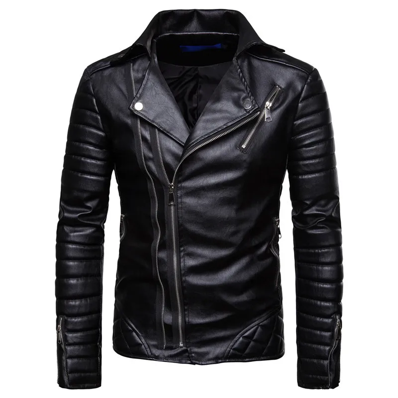 Mens Leather Jacket Spring Fashion Men's Casual Motorcycle PU Leather Jacket Lapel Oblique Zipper Coat Male clothes
Mens Leather Jacket Spring Fashion Men's Casual Motorcycle PU Leather Jacket Lapel Oblique Zipper Coat Male clothes