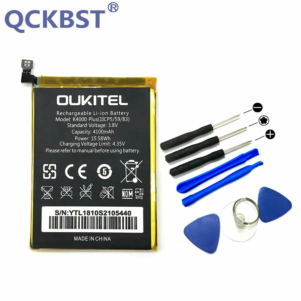 QCKBST Original 4100mAh battery & repair tools For Oukitel K4000 Plus Mobile Phone Batterie In stock
QCKBST Original 4100mAh battery & repair tools For Oukitel K4000 Plus Mobile Phone Batterie In stock