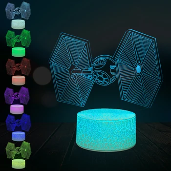 TIE Plane Titanium Fighter 3D Lamp Table Decorative Creative Gifts Night Light Desk LED RGB Kid Bedroom Decor Dropship Flaslight
TIE Plane Titanium Fighter 3D Lamp Table Decorative Creative Gifts Night Light Desk LED RGB Kid Bedroom Decor Dropship Flaslight