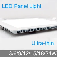 Thickness 3W/6W/9W/12W/15W/18W/24W LED downlight Square LED panel / pannel light led ceiling Recessed fixtures lamp AC85-265V image