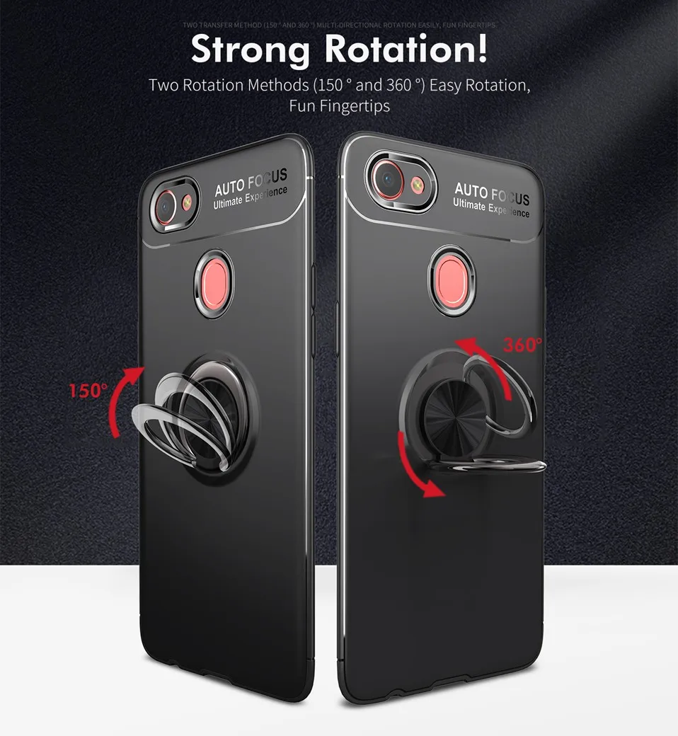WHaY Ring Holder Case For OPPO F7 Coque Soft Silicone Luxury Stand Magnetic Phone Case For OPPO F9 F7 F5 Cover F 7 Capa Shell (5)