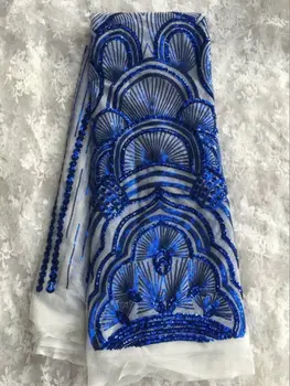 Hot sale white french net lace fabric with royal blue sequins party dress african mesh lace for clothing QN42-3,5yds/pc
Hot sale white french net lace fabric with royal blue sequins party dress african mesh lace for clothing QN42-3,5yds/pc