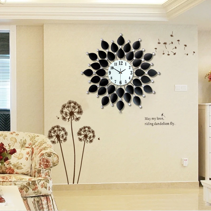 Black Big Wall Clock Modern Design Wall Sticker Living Room Fashion Metal Wall Watches With Crystal Clock Wall Bedroom Home
Black Big Wall Clock Modern Design Wall Sticker Living Room Fashion Metal Wall Watches With Crystal Clock Wall Bedroom Home
