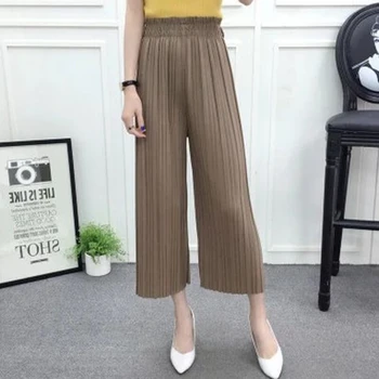 Summer New Fashion Wide Leg Pant Women Ladies Pleated Pants Loose Solid Chiffon Trousers Stretch Waist Boho Pants OL Pantalon
Summer New Fashion Wide Leg Pant Women Ladies Pleated Pants Loose Solid Chiffon Trousers Stretch Waist Boho Pants OL Pantalon