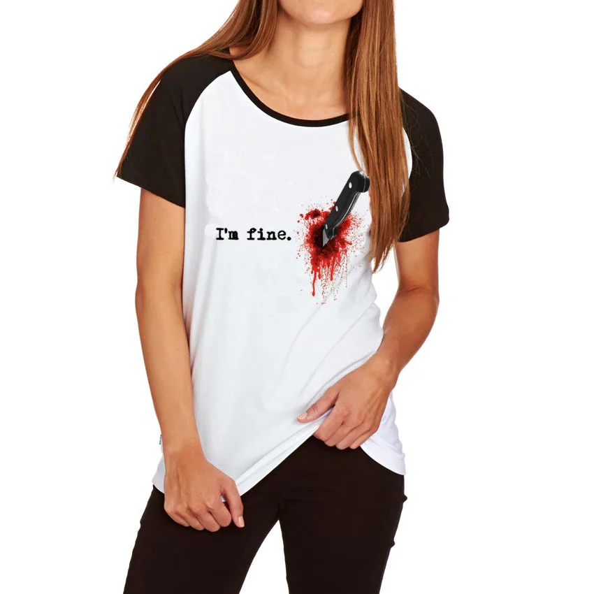 Plus Size Women Tops 2018 Cool Get shot I am fine blood gift Printing Raglan Sleeve O-neck T shirt Casual Sommer T-shirt Tees
Plus Size Women Tops 2018 Cool Get shot I am fine blood gift Printing Raglan Sleeve O-neck T shirt Casual Sommer T-shirt Tees