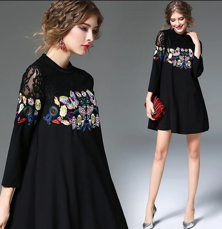 5xl plus big size women clothing 2017 spring autumn winter korean vestidos new cute sweet black lace dress female A2734
5xl plus big size women clothing 2017 spring autumn winter korean vestidos new cute sweet black lace dress female A2734