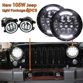 7'' led headlight Round 7inch 105W LED Headlamp DRL Amber turn signal lights for Jeep Wrangler JK Hummer with 4 inch fog light
7'' led headlight Round 7inch 105W LED Headlamp DRL Amber turn signal lights for Jeep Wrangler JK Hummer with 4 inch fog light