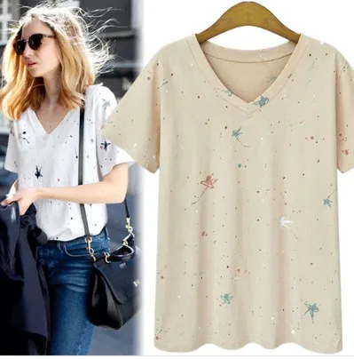 AREALNA Summer tops Women t-shirt Fashion printing tee shirt femme Casual V Neck Short Sleeve t shirt women tshirt Plus Size 5XL
AREALNA Summer tops Women t-shirt Fashion printing tee shirt femme Casual V Neck Short Sleeve t shirt women tshirt Plus Size 5XL