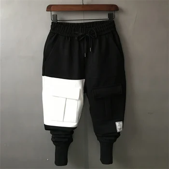 Men Black Spliced Pencil Pants With Pockets Overalls Long Cargo Pants Slim Thick Trousers Cotton Casual Streetwear Autumn Winter
Men Black Spliced Pencil Pants With Pockets Overalls Long Cargo Pants Slim Thick Trousers Cotton Casual Streetwear Autumn Winter