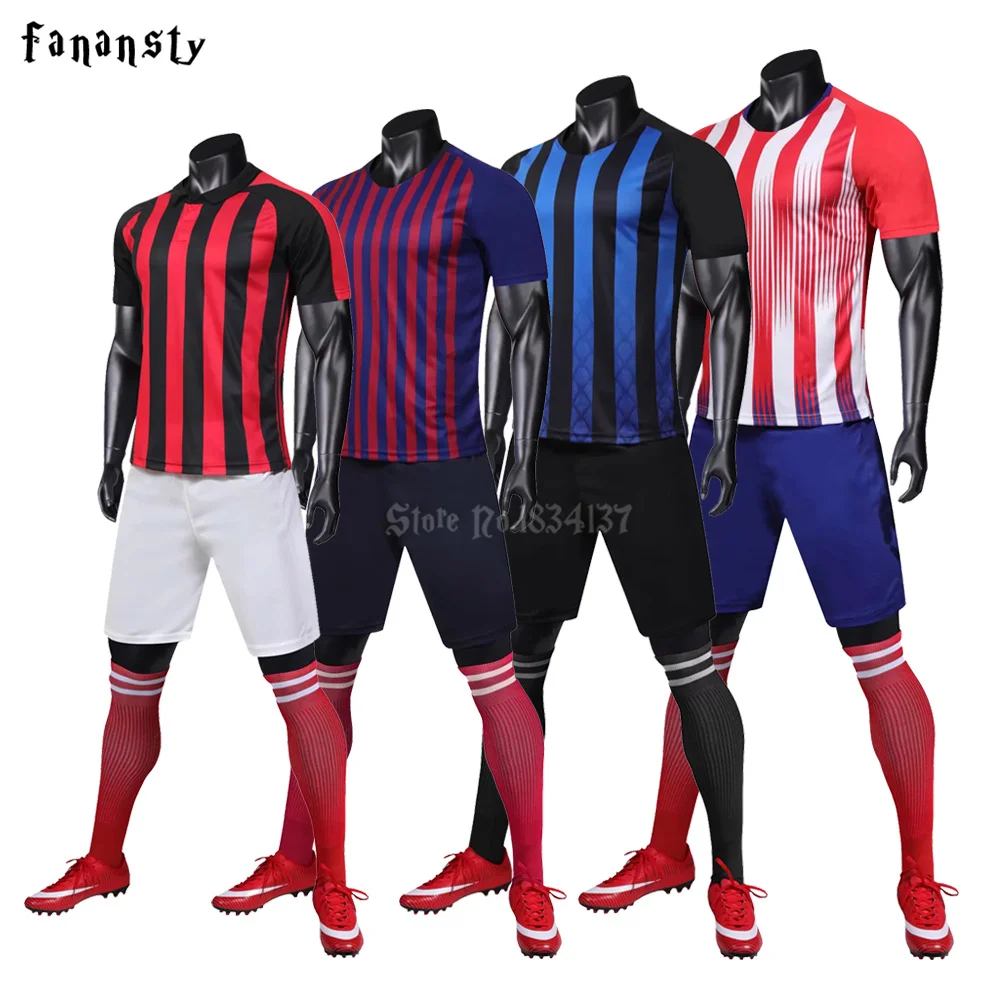 18-19 men soccer jerseys customized blank soccer uniform Sports suits breathable Adult football kits stripe sets
18-19 men soccer jerseys customized blank soccer uniform Sports suits breathable Adult football kits stripe sets