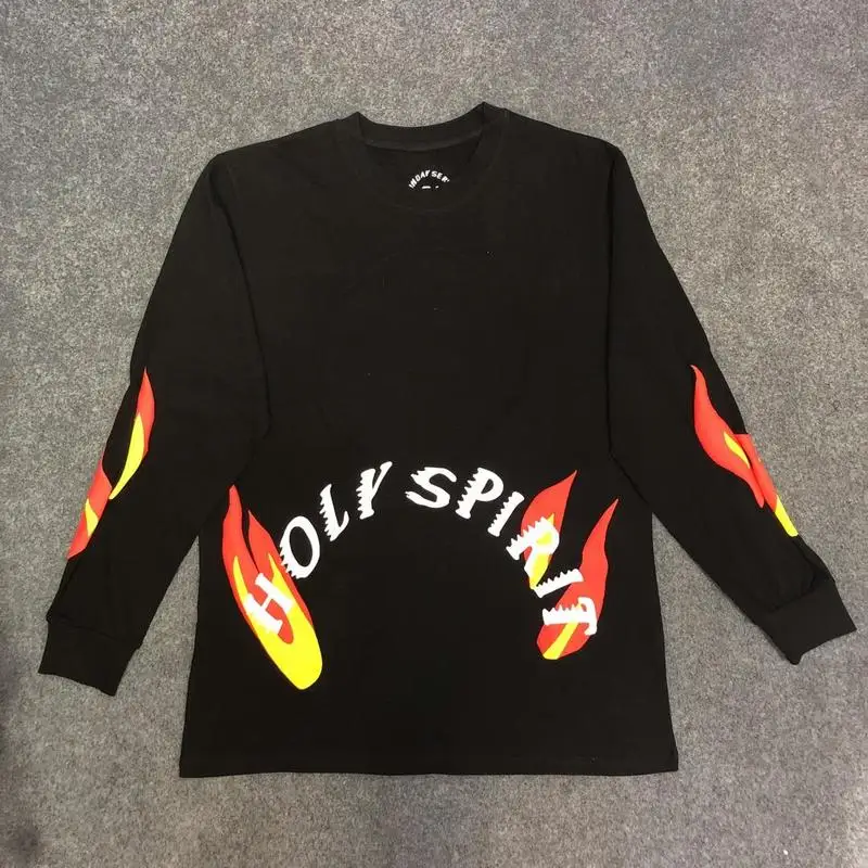 

Kanye West Sunday Service Holy CPFM T Shirt Flame Harajuku 1:1 billie eilish Long Sleeves Flame Holy Spirit CPFM Tshirt