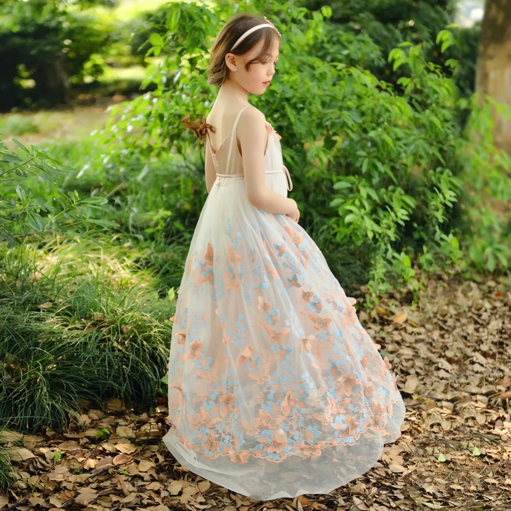 Summer Kids Dresses for Girls Beading Butterfly Appliques Suspender Dress Girl Elegant Long Dress for Girl Holiday Party Dresses
Summer Kids Dresses for Girls Beading Butterfly Appliques Suspender Dress Girl Elegant Long Dress for Girl Holiday Party Dresses