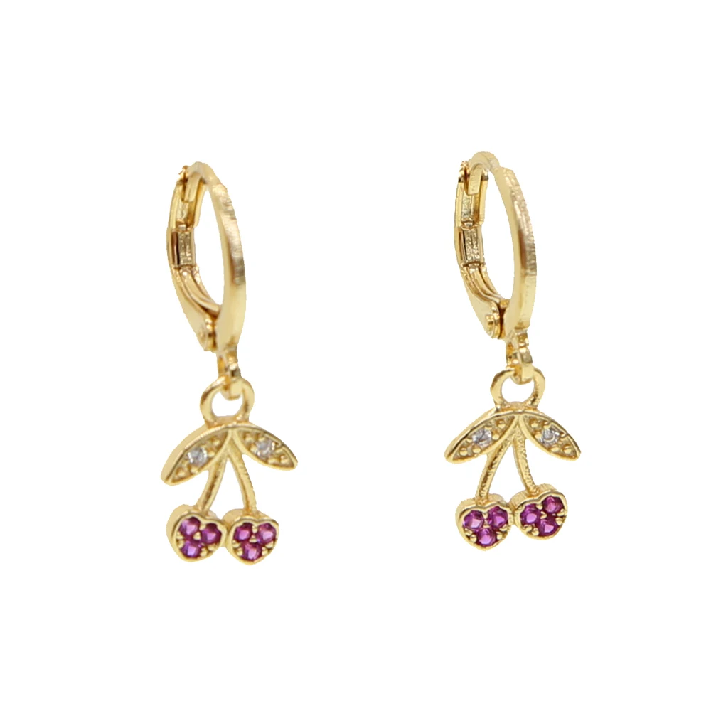 2019 summer beach cherry charm earring gold silver color cute fruit cz paved fashion women drop charm cz gorgeous earring
2019 summer beach cherry charm earring gold silver color cute fruit cz paved fashion women drop charm cz gorgeous earring