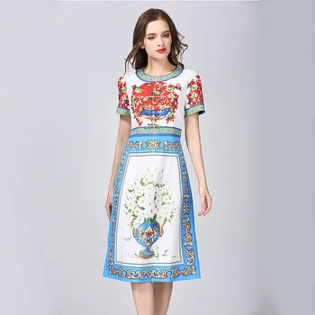 2018 Europe new runway big high-end women's Slim Daisy print hot sale dress floral flower lady ol formal short sleeve vestidos
2018 Europe new runway big high-end women's Slim Daisy print hot sale dress floral flower lady ol formal short sleeve vestidos