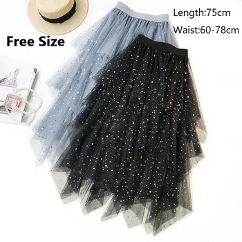 Free Size Women Spring Irregular Shining Star Foil Mesh Tutu Skirt Women Bohemian High Waist Mid-Calf Pleated Tiered Skirt Girls
Free Size Women Spring Irregular Shining Star Foil Mesh Tutu Skirt Women Bohemian High Waist Mid-Calf Pleated Tiered Skirt Girls