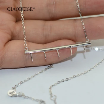 QIAOBEIGE 3pcs/lot cute necklace settings to hold 5 pearls stamped S925 sterling silver diy art works jewelry findings mountings
QIAOBEIGE 3pcs/lot cute necklace settings to hold 5 pearls stamped S925 sterling silver diy art works jewelry findings mountings