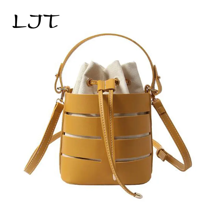 LJT Chic Fashion Bucket Bag For Women 2019 Summer Beach Bag PU Leather Shoulder Bag Hollow bao bao Set Drawstring Messenger Bag
LJT Chic Fashion Bucket Bag For Women 2019 Summer Beach Bag PU Leather Shoulder Bag Hollow bao bao Set Drawstring Messenger Bag