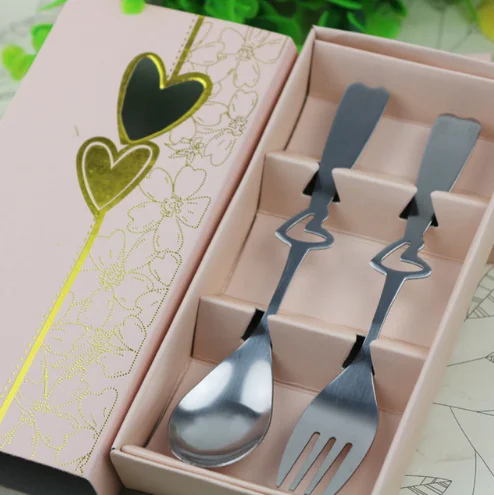 100sets/5ot Perfect Pair Coffee Spoons and fork in gift Box Party souvenirs Wedding Gifts for Guest Free shipping
100sets/5ot Perfect Pair Coffee Spoons and fork in gift Box Party souvenirs Wedding Gifts for Guest Free shipping