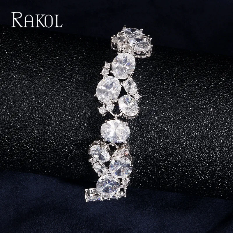 RAKOL Design Fashion Clear Cz Zirconia Crystal Large Bracelets & Bangles for Women Luxury Wedding Female Jewelry
RAKOL Design Fashion Clear Cz Zirconia Crystal Large Bracelets & Bangles for Women Luxury Wedding Female Jewelry