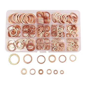 280Pcs/Set Seal Assortment Set Copper Washer Gasket Nut Oil Copper Rings Discs QJ888