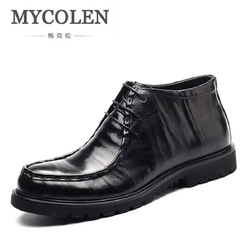 MYCOLEN Fashion Plus Velvet Men Boots Genuine Leather Quality Brand Snow Winter Boots Lace-Up Autumn Ankle Men Shoes zapatos
MYCOLEN Fashion Plus Velvet Men Boots Genuine Leather Quality Brand Snow Winter Boots Lace-Up Autumn Ankle Men Shoes zapatos