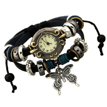 Design Women Casual Wrist Watch with Ethnic Style Butterfly Pandent Leather Retro Bracelet
Design Women Casual Wrist Watch with Ethnic Style Butterfly Pandent Leather Retro Bracelet