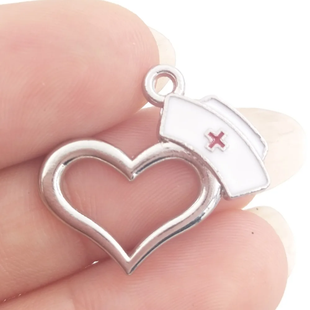 BULK 30pcs Alloy Metal Rhodium Plated Enamel Heart Shape Nurse Cap Charms Medical RN Hat Pendant 22*20mm 1.5g
BULK 30pcs Alloy Metal Rhodium Plated Enamel Heart Shape Nurse Cap Charms Medical RN Hat Pendant 22*20mm 1.5g