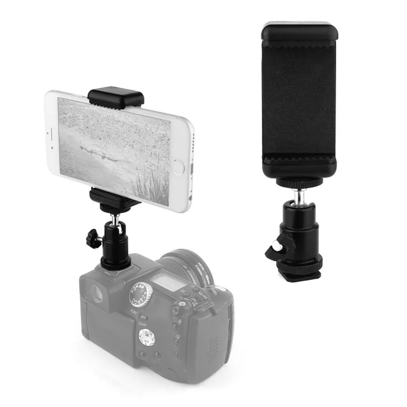NEW Arrival 1/4" 360 Ball Head Hot Shoe Adapter Tripod Mount Phone Clip Holder For DSLR Camera
NEW Arrival 1/4" 360 Ball Head Hot Shoe Adapter Tripod Mount Phone Clip Holder For DSLR Camera