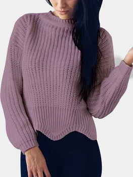 Jumper Time-limited Standard O-neck Full 2019 New National Style Women Solid Color Round Neck Sleeve Wavy Hem Pullover Sweater
Jumper Time-limited Standard O-neck Full 2019 New National Style Women Solid Color Round Neck Sleeve Wavy Hem Pullover Sweater