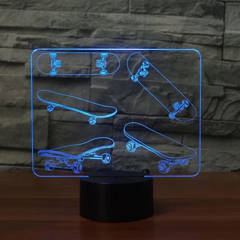 Skateboard 3D Lamp 7 Color Led Gradient Night Light Kids Lampara Sleeping Lighting Creative Festival Gift Table Lamp
Skateboard 3D Lamp 7 Color Led Gradient Night Light Kids Lampara Sleeping Lighting Creative Festival Gift Table Lamp
