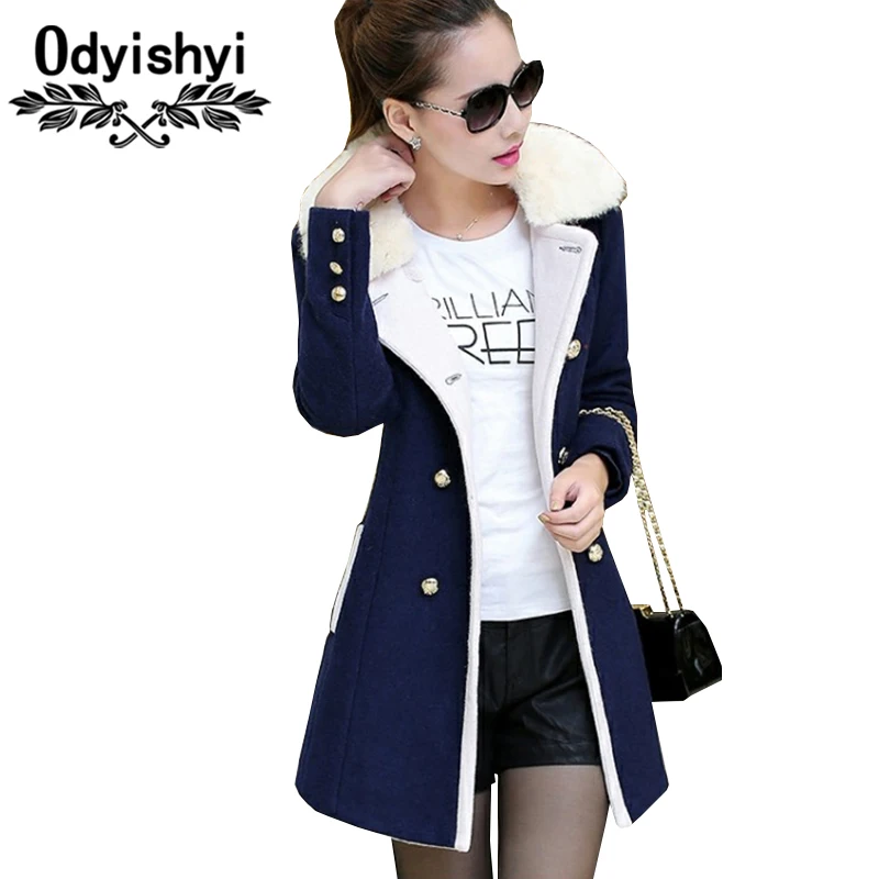New Autumn Women Woolen Coat Double-breasted Outerwer Large Fur Collar Medium-long Winter Warm Wool Jacket Female Overcoat HS367
New Autumn Women Woolen Coat Double-breasted Outerwer Large Fur Collar Medium-long Winter Warm Wool Jacket Female Overcoat HS367