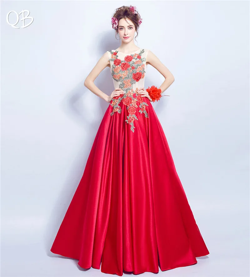 Red A-line Flowers Appliques Satin Long Formal Elegant Evening Dresses 2019 New Fashion Bride Party Prom Dress XH93
Red A-line Flowers Appliques Satin Long Formal Elegant Evening Dresses 2019 New Fashion Bride Party Prom Dress XH93