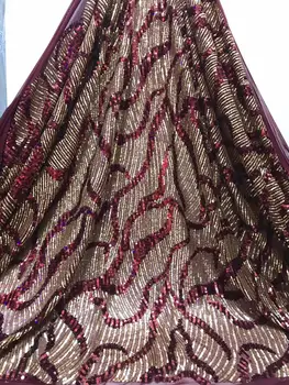 2019 New style French net lace fabric 3D flower Wine Red Sequin African tulle mesh lace fabric high quality african lace fabric
2019 New style French net lace fabric 3D flower Wine Red Sequin African tulle mesh lace fabric high quality african lace fabric
