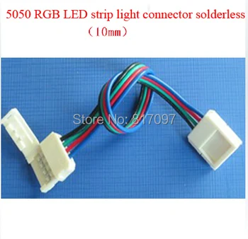 20pcs LED solderless connector 4-pin for led strip 5050 RGB 10mm rgb led strip parts&connectors wire length 15cm
20pcs LED solderless connector 4-pin for led strip 5050 RGB 10mm rgb led strip parts&connectors wire length 15cm