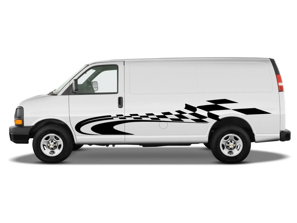 For 2xRacing Checkered Flag Graphic Stripe Decal Sticker Van Chevy Express GMC Savana Car styling
For 2xRacing Checkered Flag Graphic Stripe Decal Sticker Van Chevy Express GMC Savana Car styling