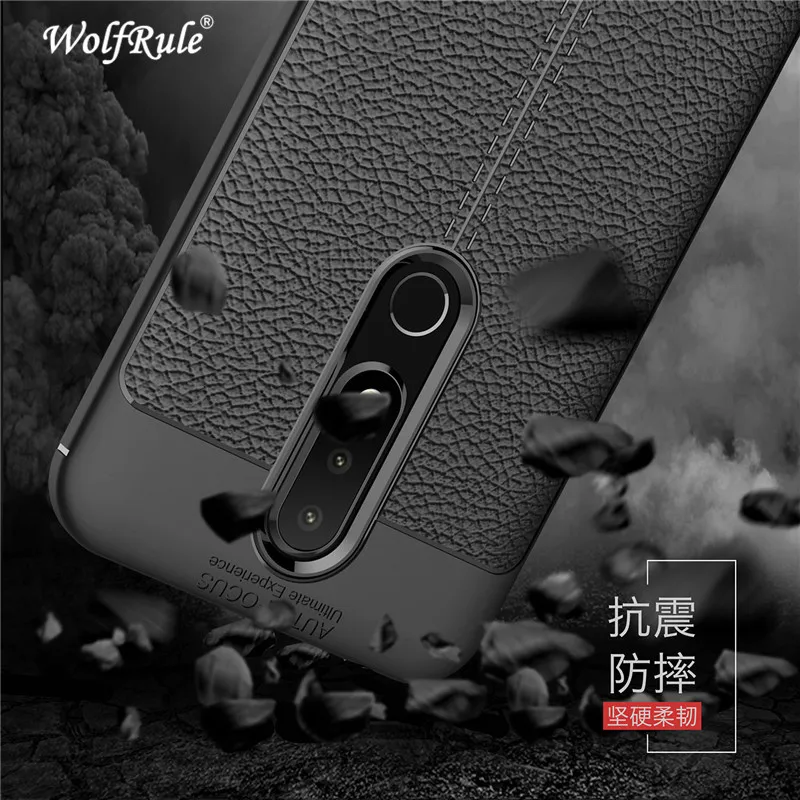 Чехол wolfrole для Nokia X6 ударопрочный Роскошный кожаный чехол из ТПУ 2018 телефона |