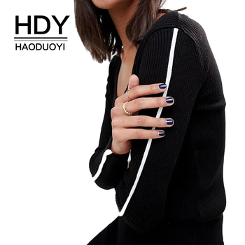 HDY Haoduoyi Europe And America Simple Casual Low Round Neck Slim Contrast Color Stitching Striped Knit Top Sweater
HDY Haoduoyi Europe And America Simple Casual Low Round Neck Slim Contrast Color Stitching Striped Knit Top Sweater