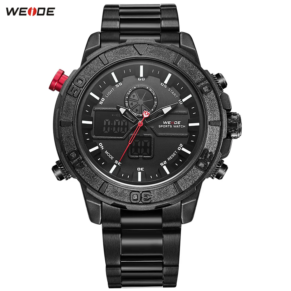 Fashion WEIDE Black Men Watch Functional Sport Watch Men Digital Quartz Stainless Steel Band Waterproof Wristwatch Orologio Uomo
Fashion WEIDE Black Men Watch Functional Sport Watch Men Digital Quartz Stainless Steel Band Waterproof Wristwatch Orologio Uomo