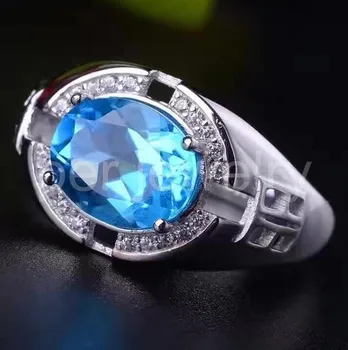 Men ring Natural real blue topaz 925 sterling silver Free shipping Fine jewelry Gem size 8*10mm 3.5ct gemstone F8080807
Men ring Natural real blue topaz 925 sterling silver Free shipping Fine jewelry Gem size 8*10mm 3.5ct gemstone F8080807
