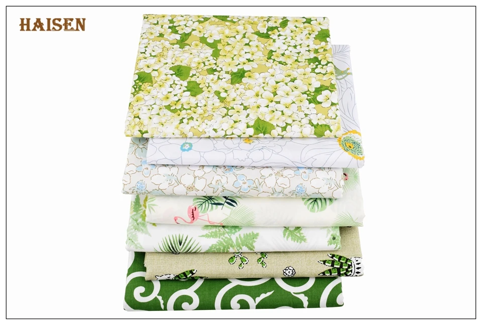Haisen,Green Floral Series Cloth,Printed Twill Cotton Fabric For DIY Quilting&Sewing Baby&Child/Sheet,Pillow,Cushion Material Haisen,Green Floral Series Cloth,Printed Twill Cotton Fabric For DIY Quilting&Sewing Baby&Child/Sheet,Pillow,Cushion Material
