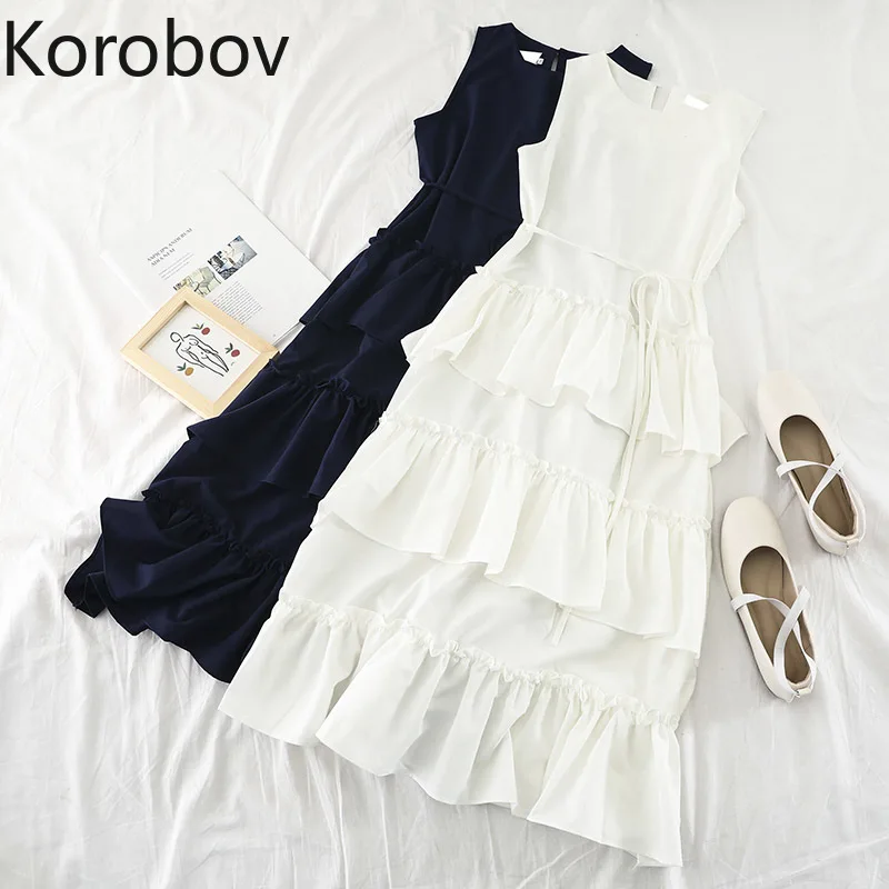 Korobov Korean Solid Tank Women Chiffon Dresses Cascading Ruffles Long Elegant Vogue Dress O Neck High Waist Boho Vestidos 77820
Korobov Korean Solid Tank Women Chiffon Dresses Cascading Ruffles Long Elegant Vogue Dress O Neck High Waist Boho Vestidos 77820